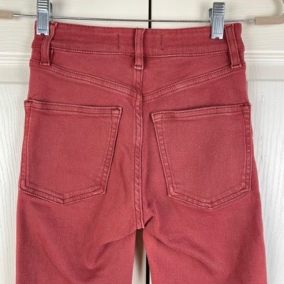 Free People Raw Hems High Rise Skinny Jeans Red 24 - Picture 8 of 10